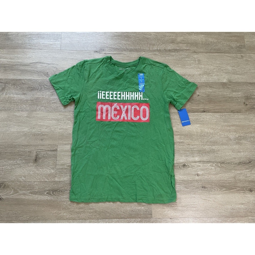 Mexico Retro Soccer Mens Sz M Green White Red Short Sleeve Tee Cotton T- Shirt